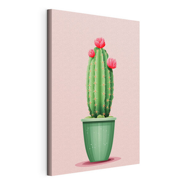 Cactus cu flori într-o oală Tablouri Cactus cu flori într-o oală