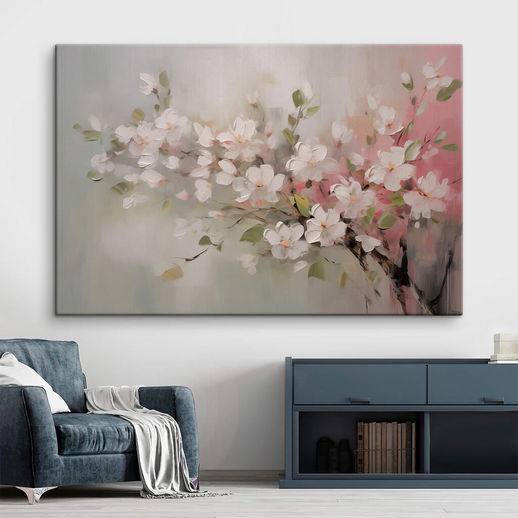 Painting of white flowers Painting of white flowers