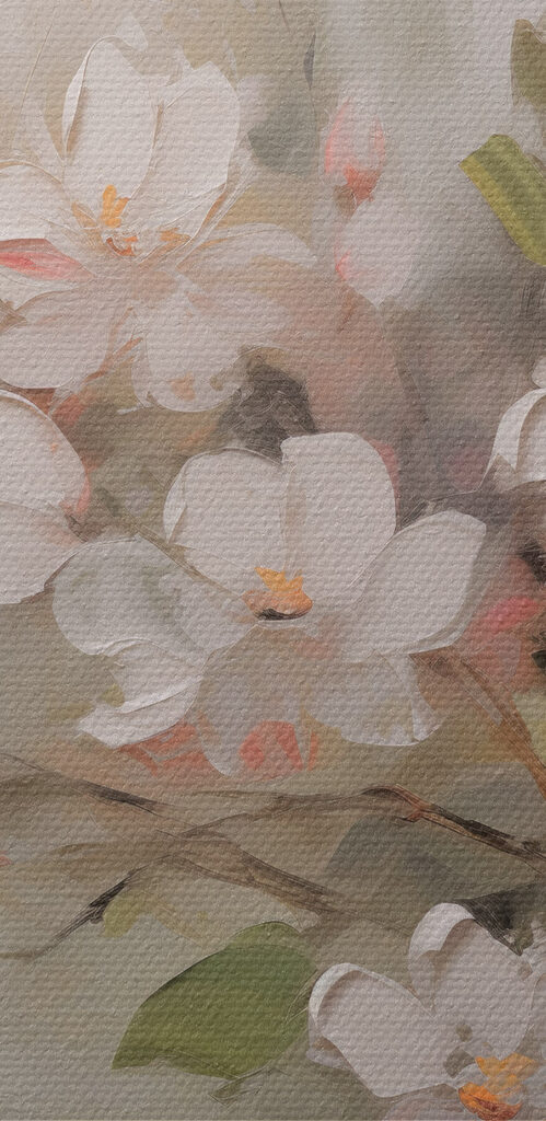 Painting of white flowers Painting of white flowers