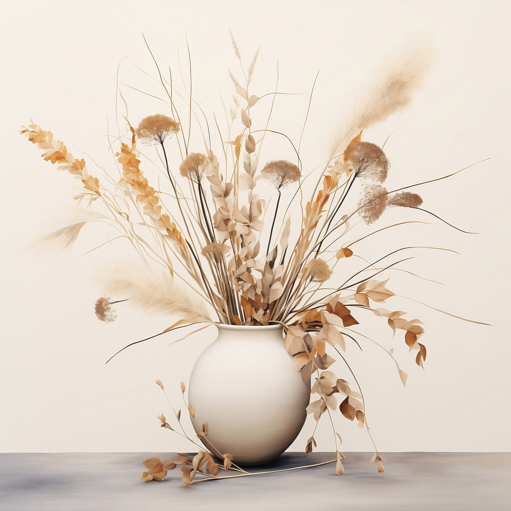Vase with dried flowers Vase with dried flowers
