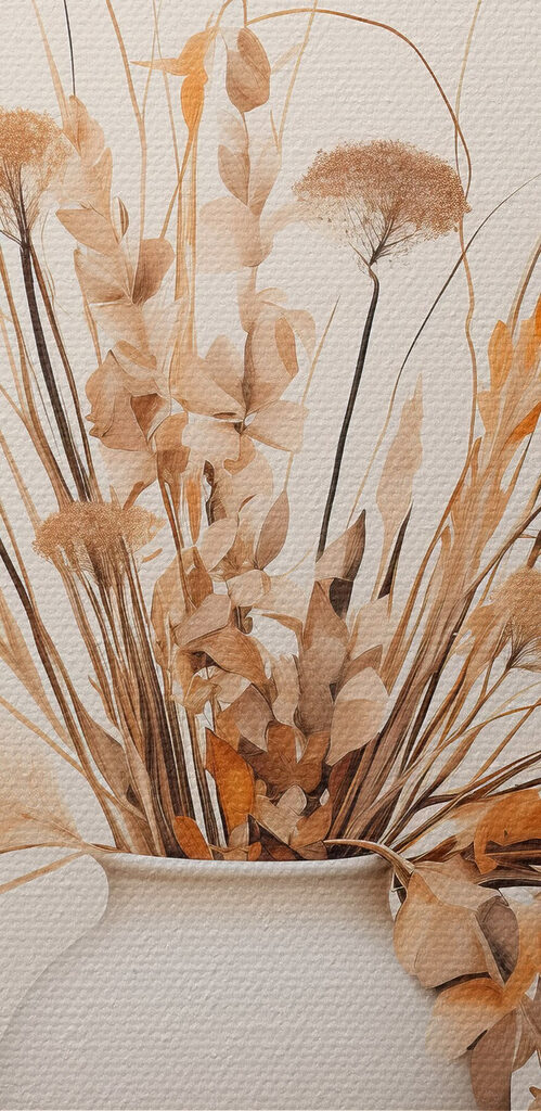 Vase with dried flowers Vase with dried flowers
