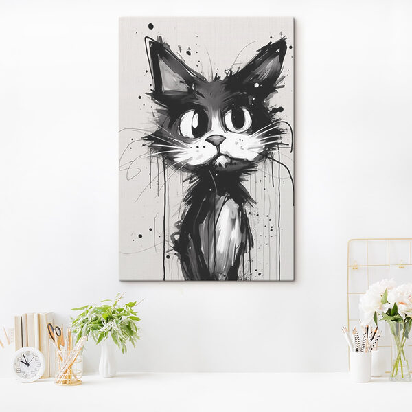 Cat with black paint