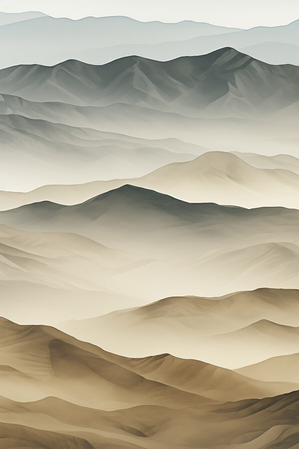 Landscape of mountains and fog Landscape of mountains and fog