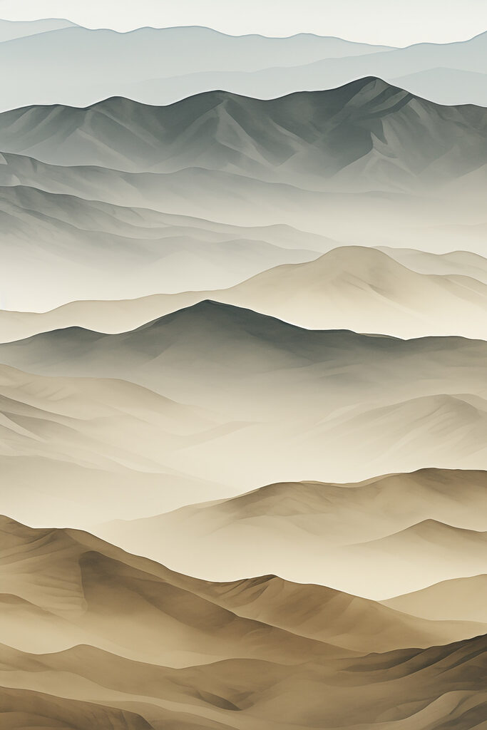 Landscape of mountains and fog Landscape of mountains and fog