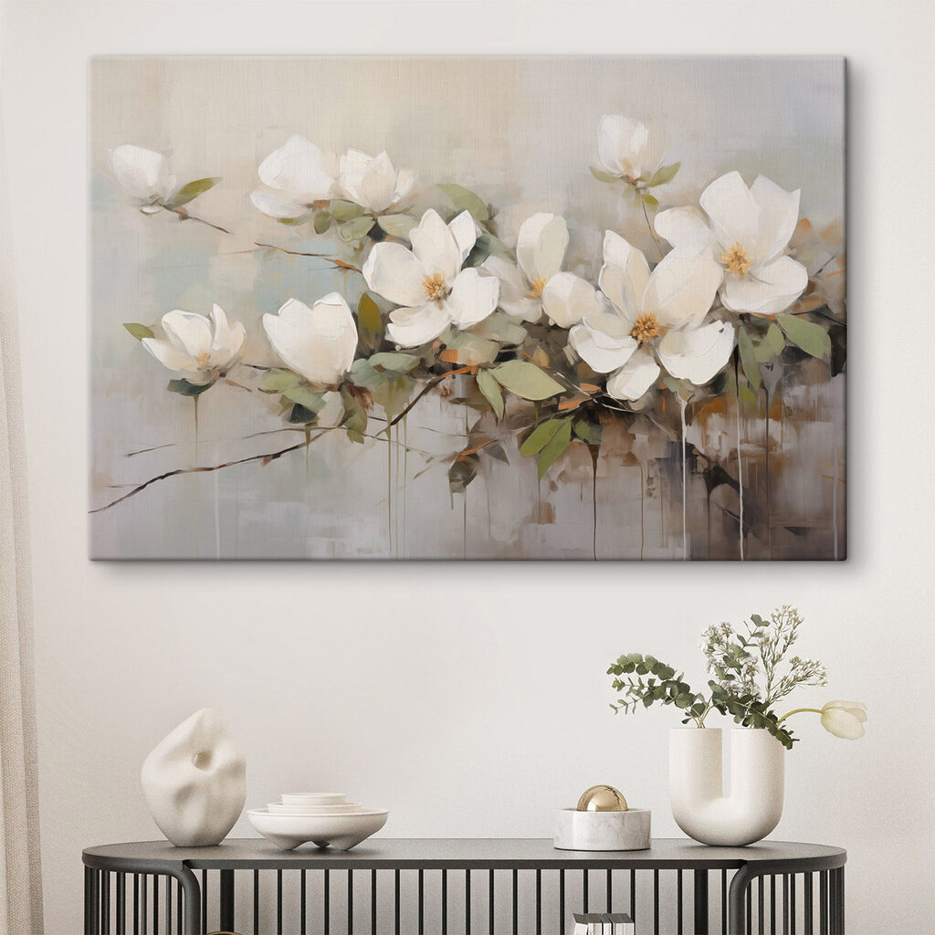 Painting of white flowers Painting of white flowers