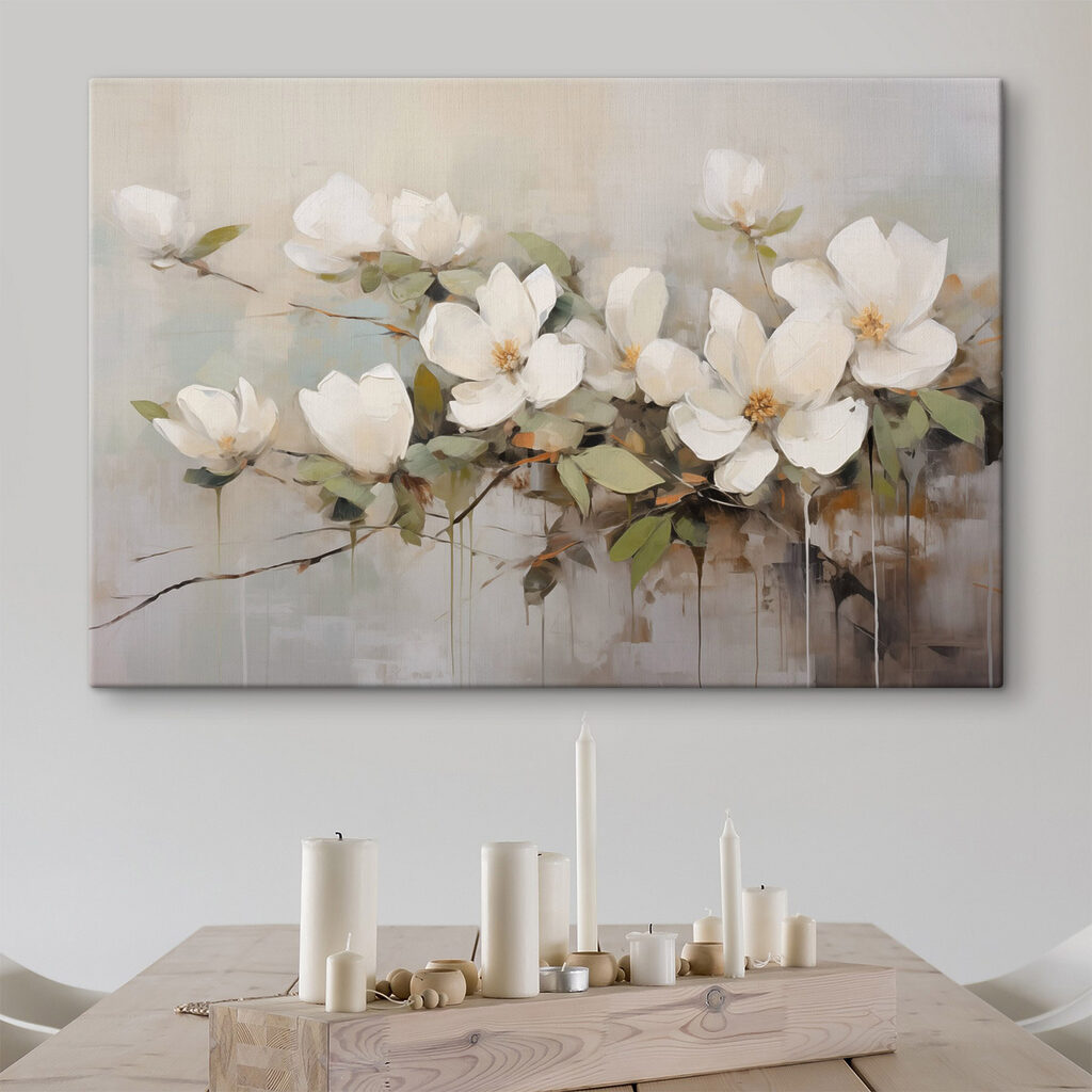 Painting of white flowers Painting of white flowers