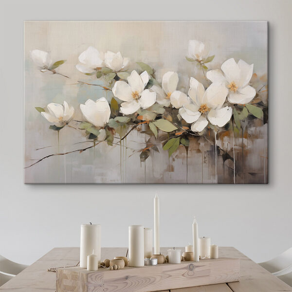 Painting of white flowers Painting of white flowers