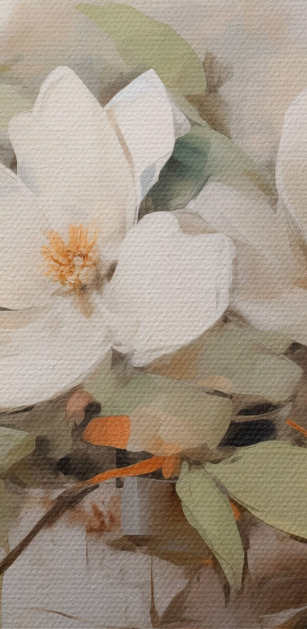 Painting of white flowers Painting of white flowers