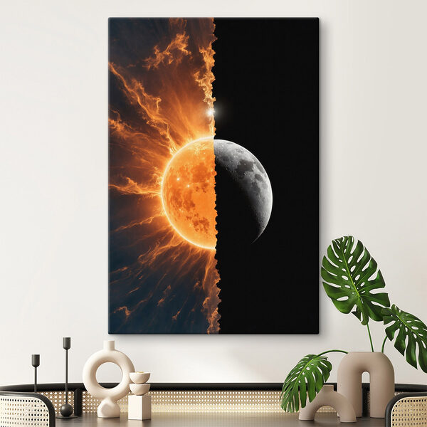 Half of the moon and half of the moon