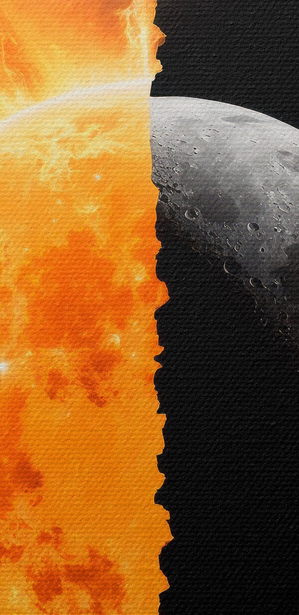 Half of the moon and half of the moon