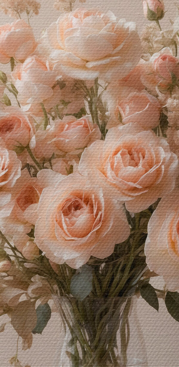 Vase of flowers on a white surface