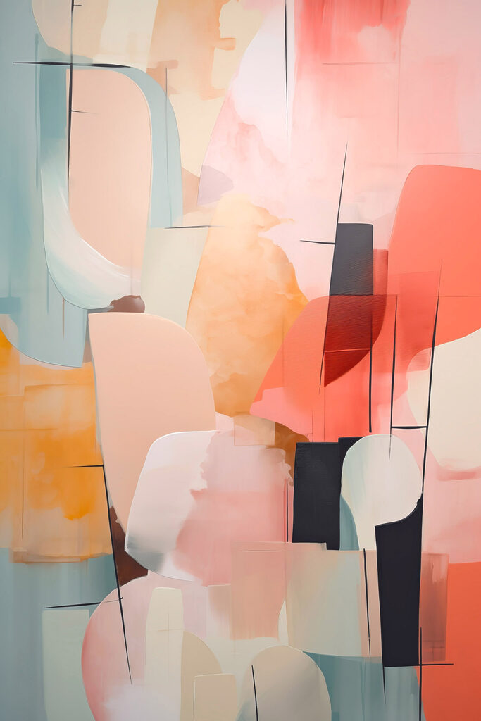Colorful art piece with different shapes Colorful art piece with different shapes