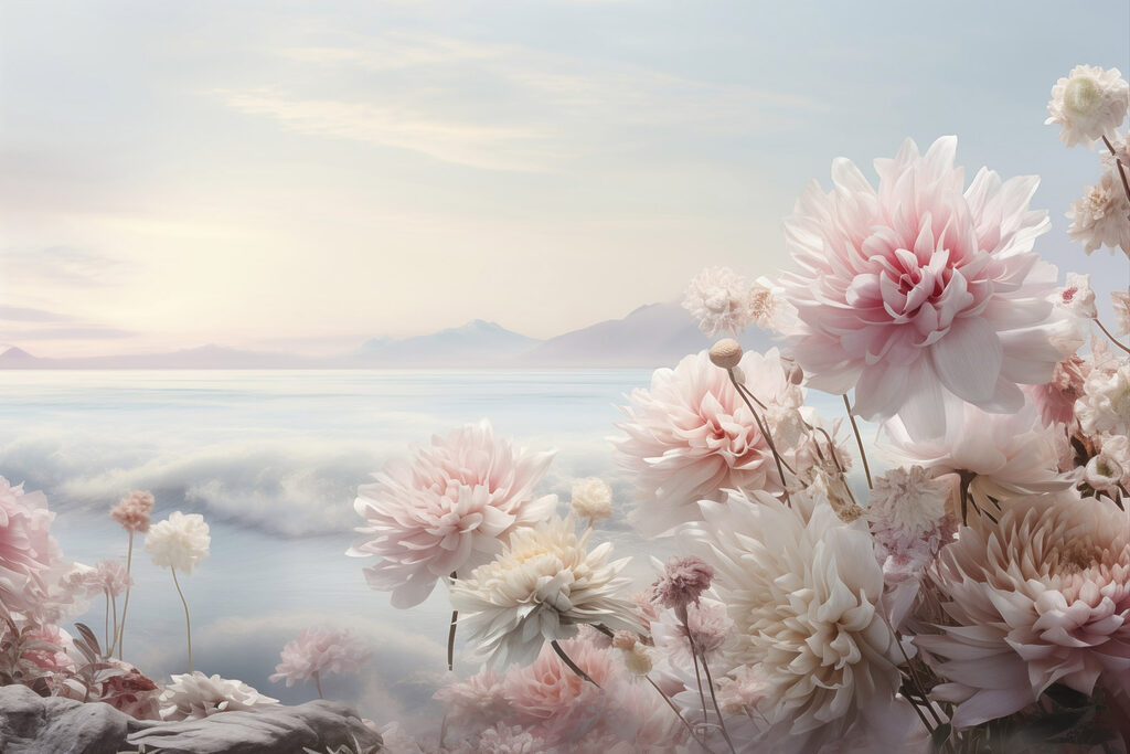 Group of flowers on a cliff