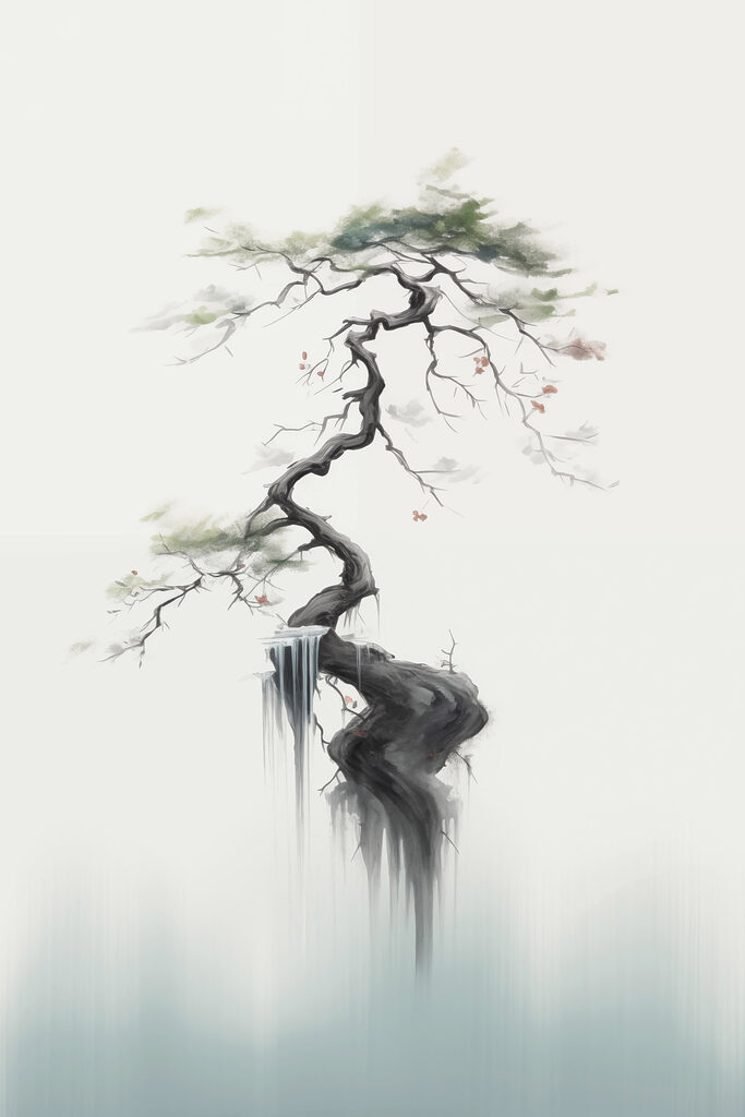Tree with a waterfall Tree with a waterfall