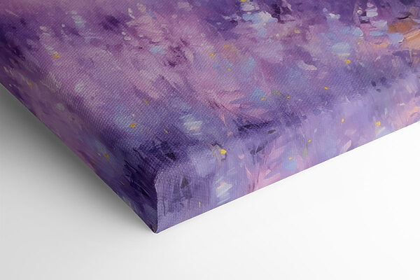 Painting of a house in a lavender field Painting of a house in a lavender field