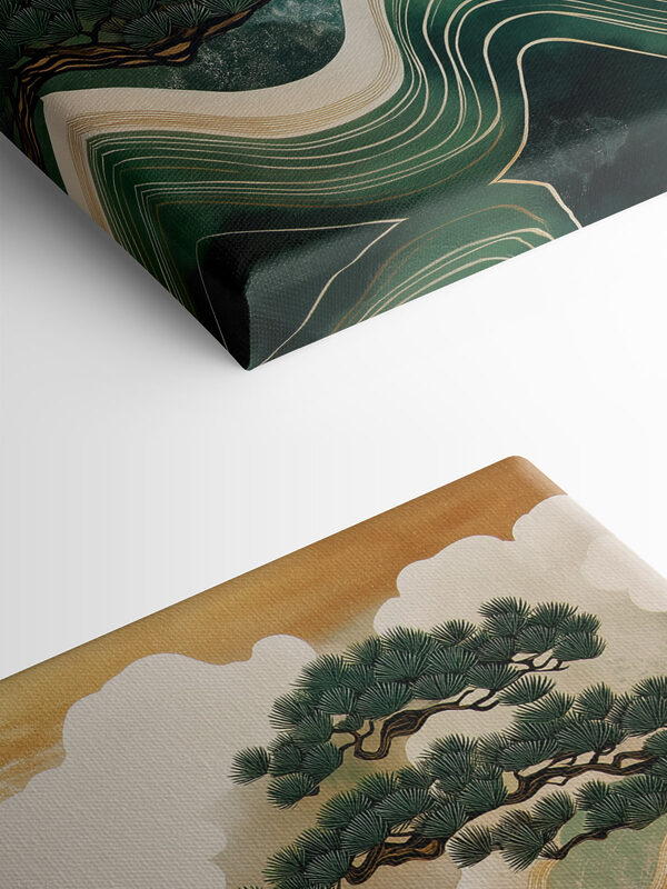 Painting of trees and waves Painting of trees and waves