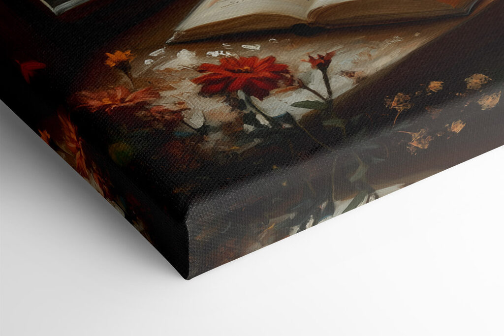 Book and candle on a window sill