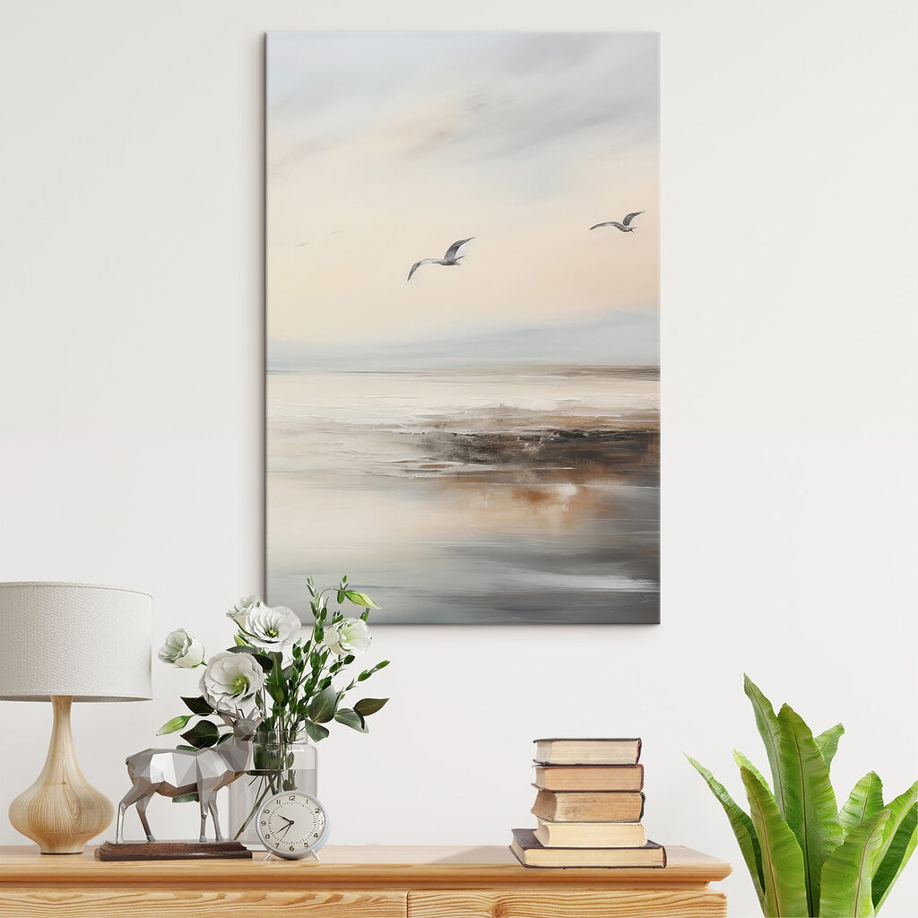 Birds flying over a body of water Birds flying over a body of water