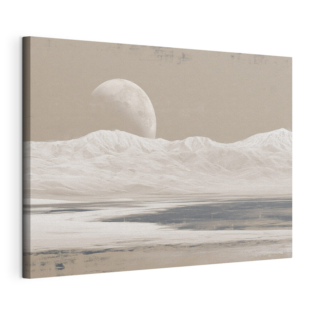 Moon over a snowy mountain Moon over a snowy mountain