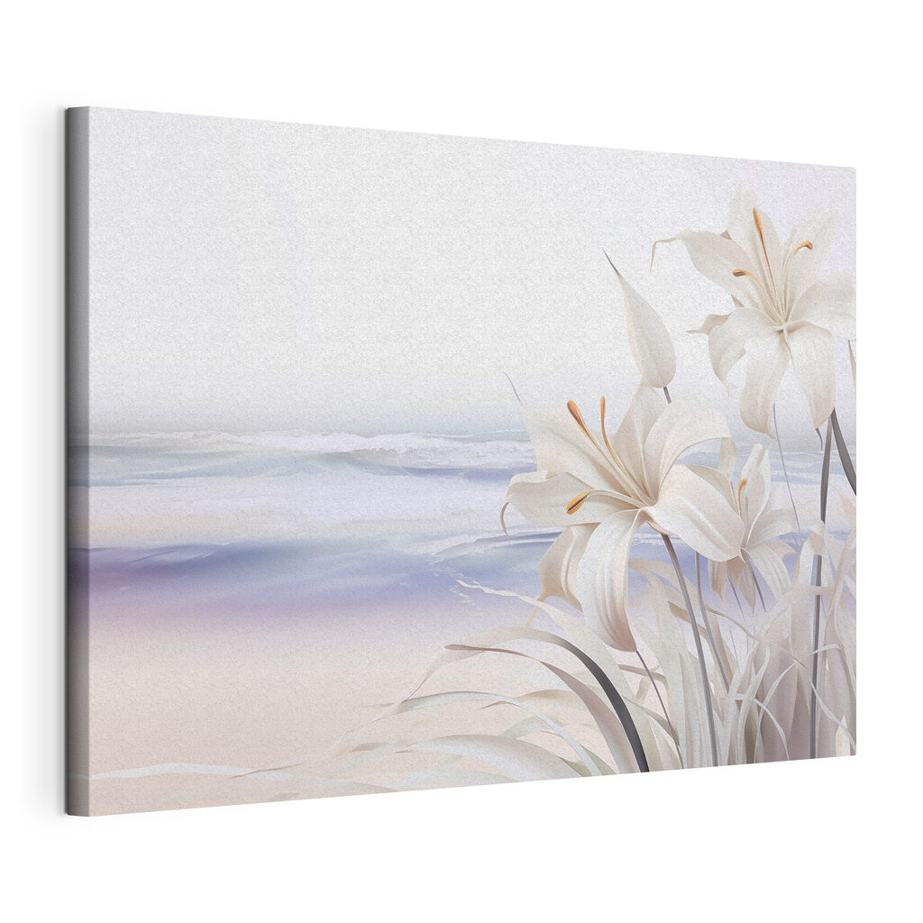 White flowers on a beach