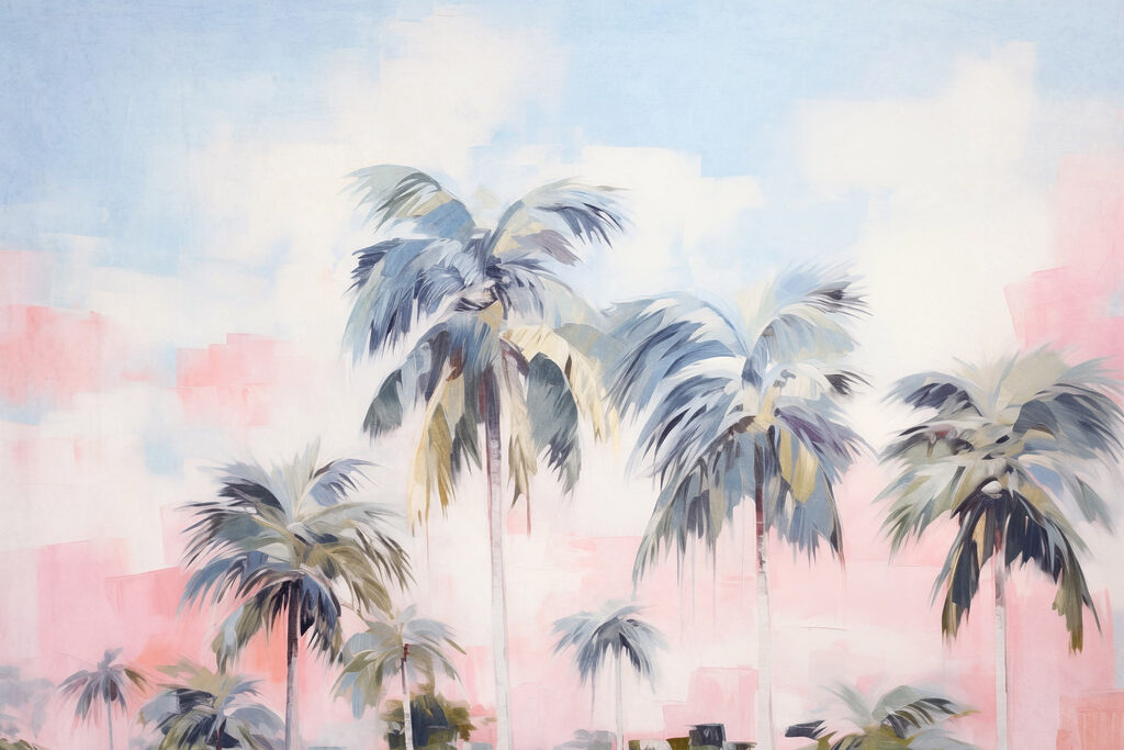 Painting of palm trees Painting of palm trees