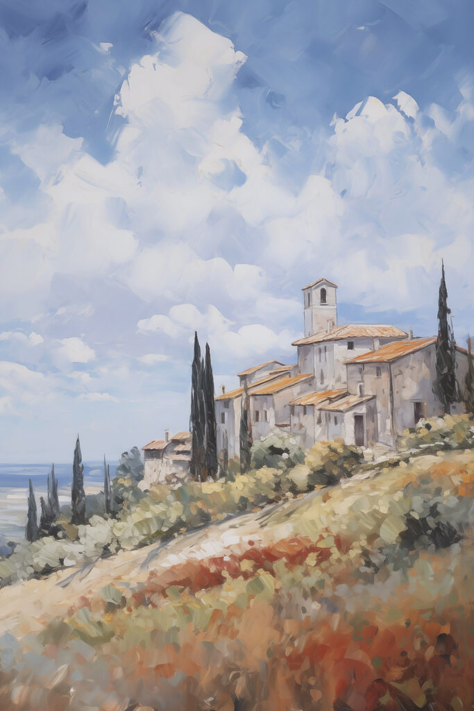 Painting of a village
