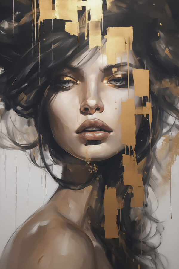 Painting of a woman's face