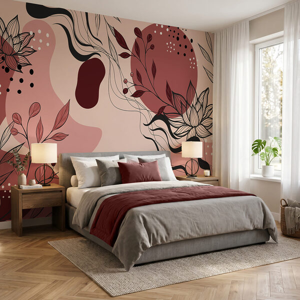 Compoziție florală abstractă în nuanțe delicate