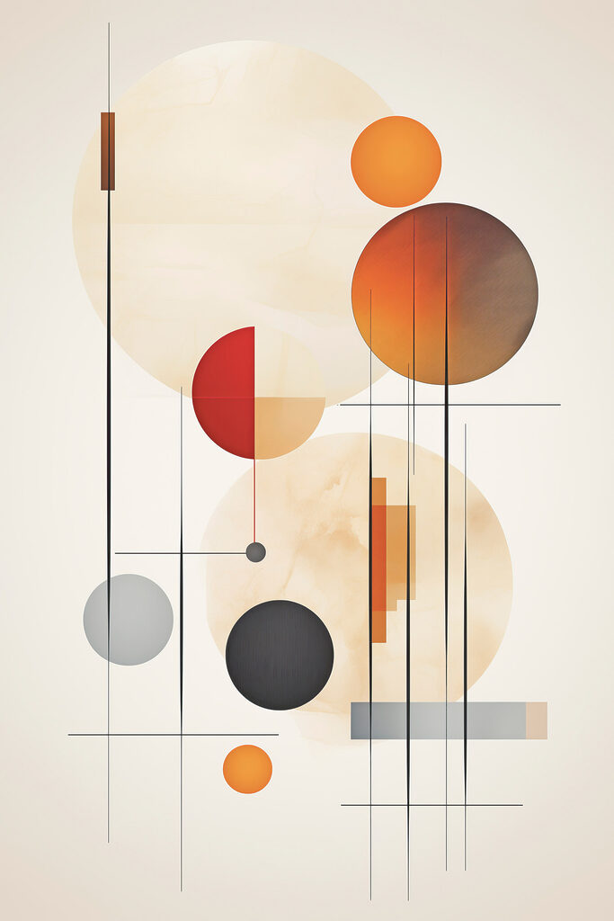 Abstract shapes and warm colors blend