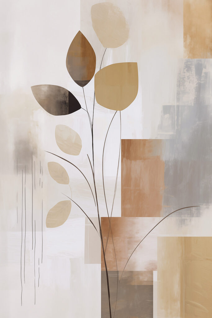 Painting of a plant with leaves Painting of a plant with leaves