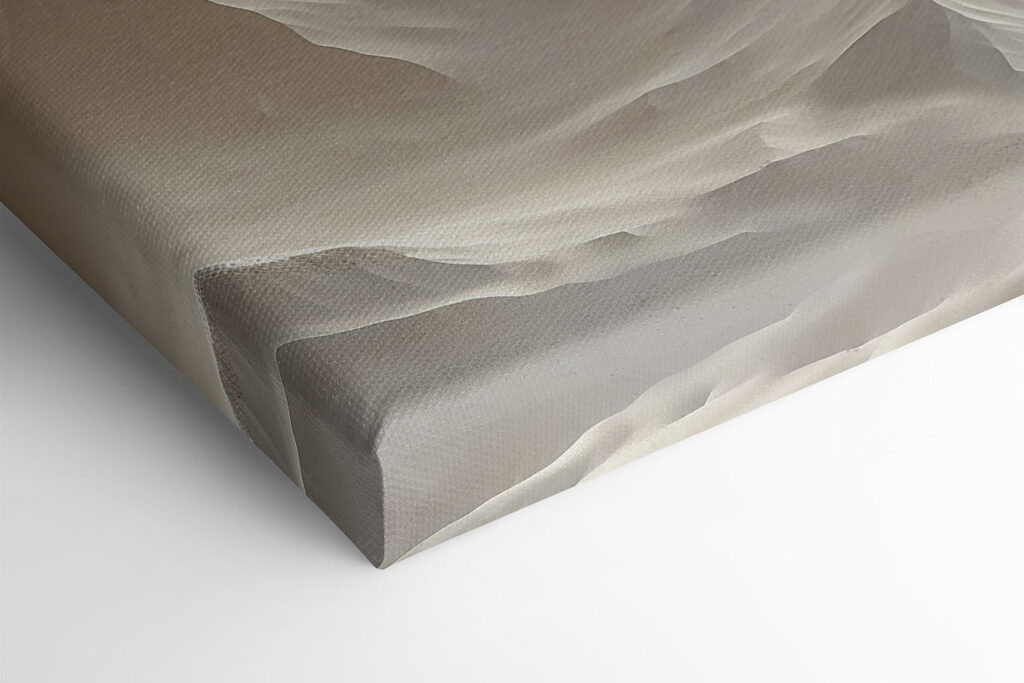 White mountain range with many layers of snow
