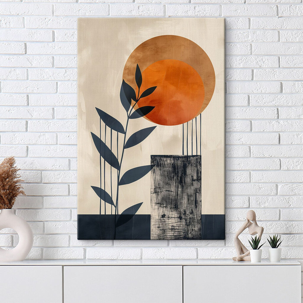 Painting of a plant and a sun Painting of a plant and a sun