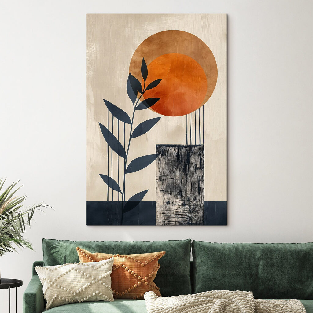 Painting of a plant and a sun Painting of a plant and a sun