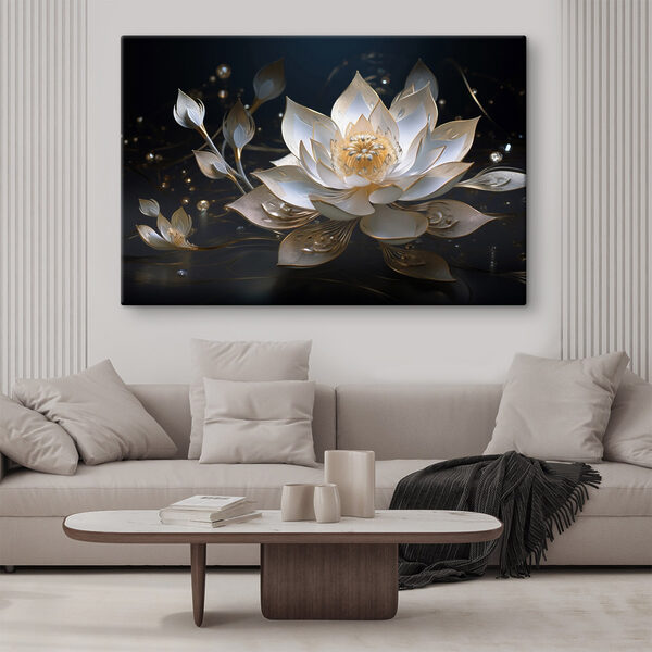 Tablouri Flori de lotus elegante, scăldate într-o lumină blândă
