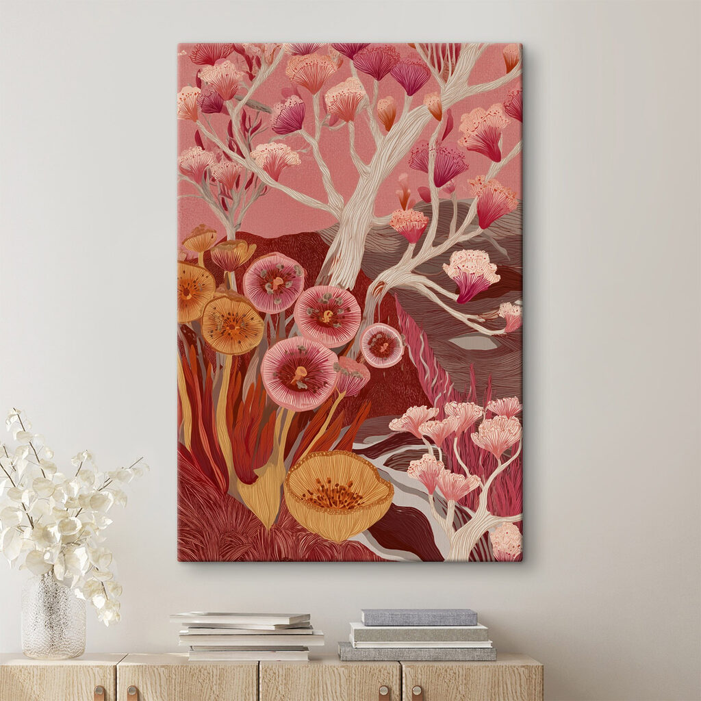 Painting of flowers and trees Painting of flowers and trees