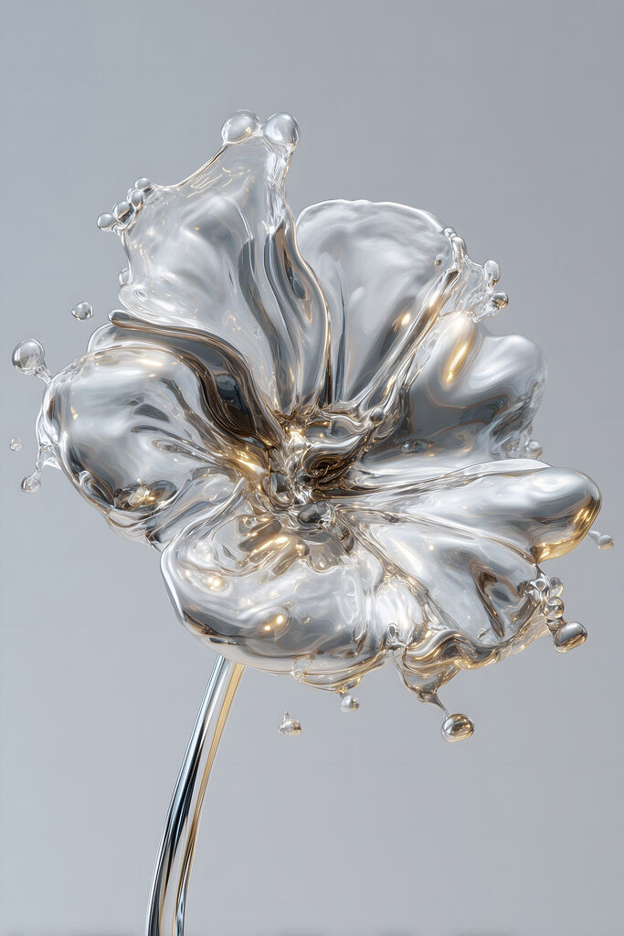 Blossoming form in fluid elegance
