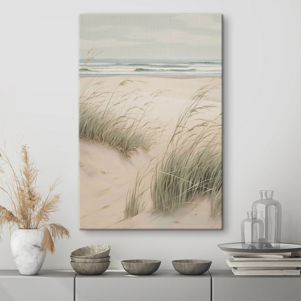 Beach with grass and sand Beach with grass and sand
