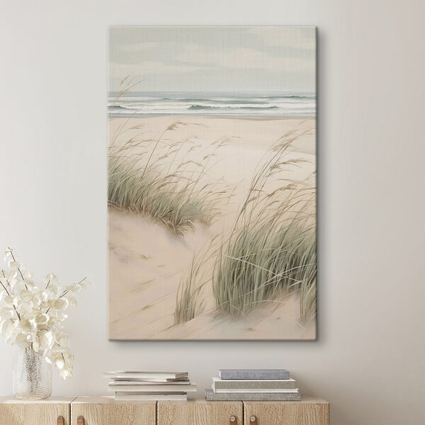 Beach with grass and sand Beach with grass and sand