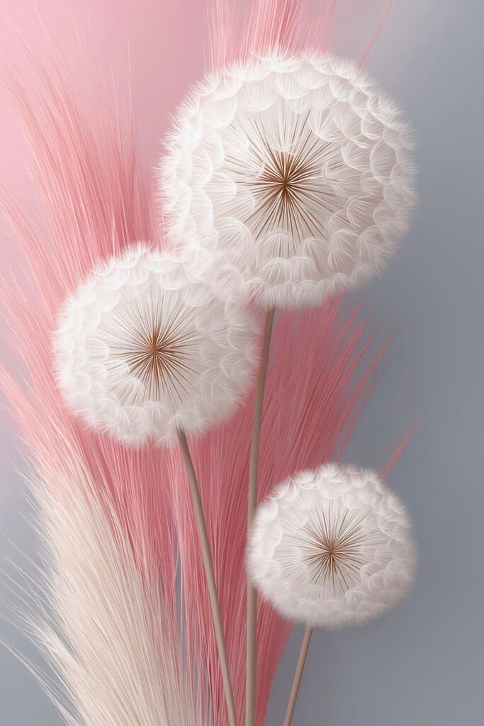 Group of white fluffy flowers