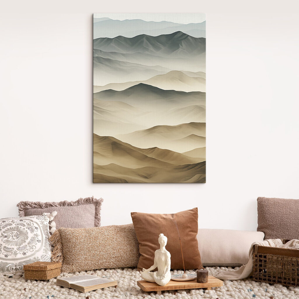 Landscape of mountains and fog Landscape of mountains and fog