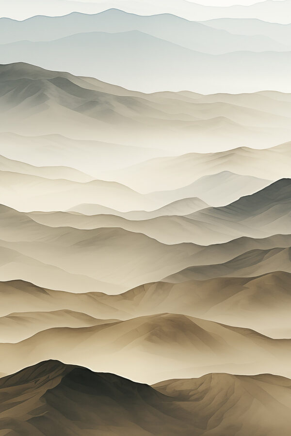 Landscape of mountains with fog Landscape of mountains with fog