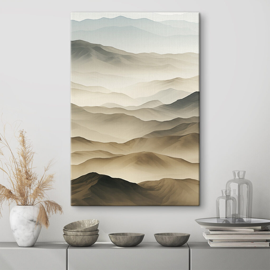 Landscape of mountains with fog Landscape of mountains with fog