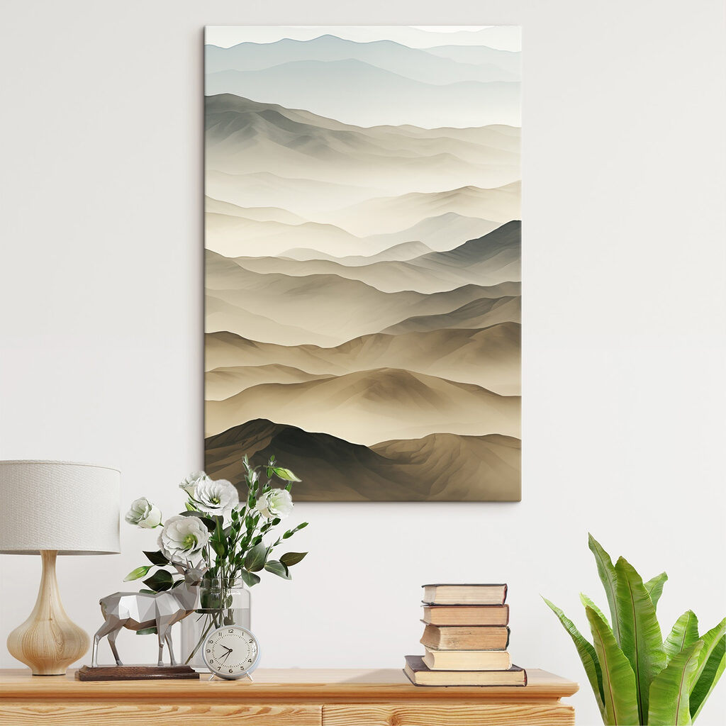Landscape of mountains with fog Landscape of mountains with fog