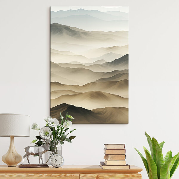 Landscape of mountains with fog Landscape of mountains with fog