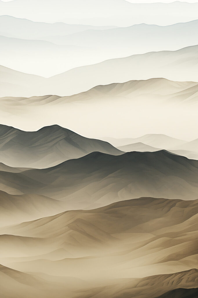 Landscape of mountains with fog Landscape of mountains with fog