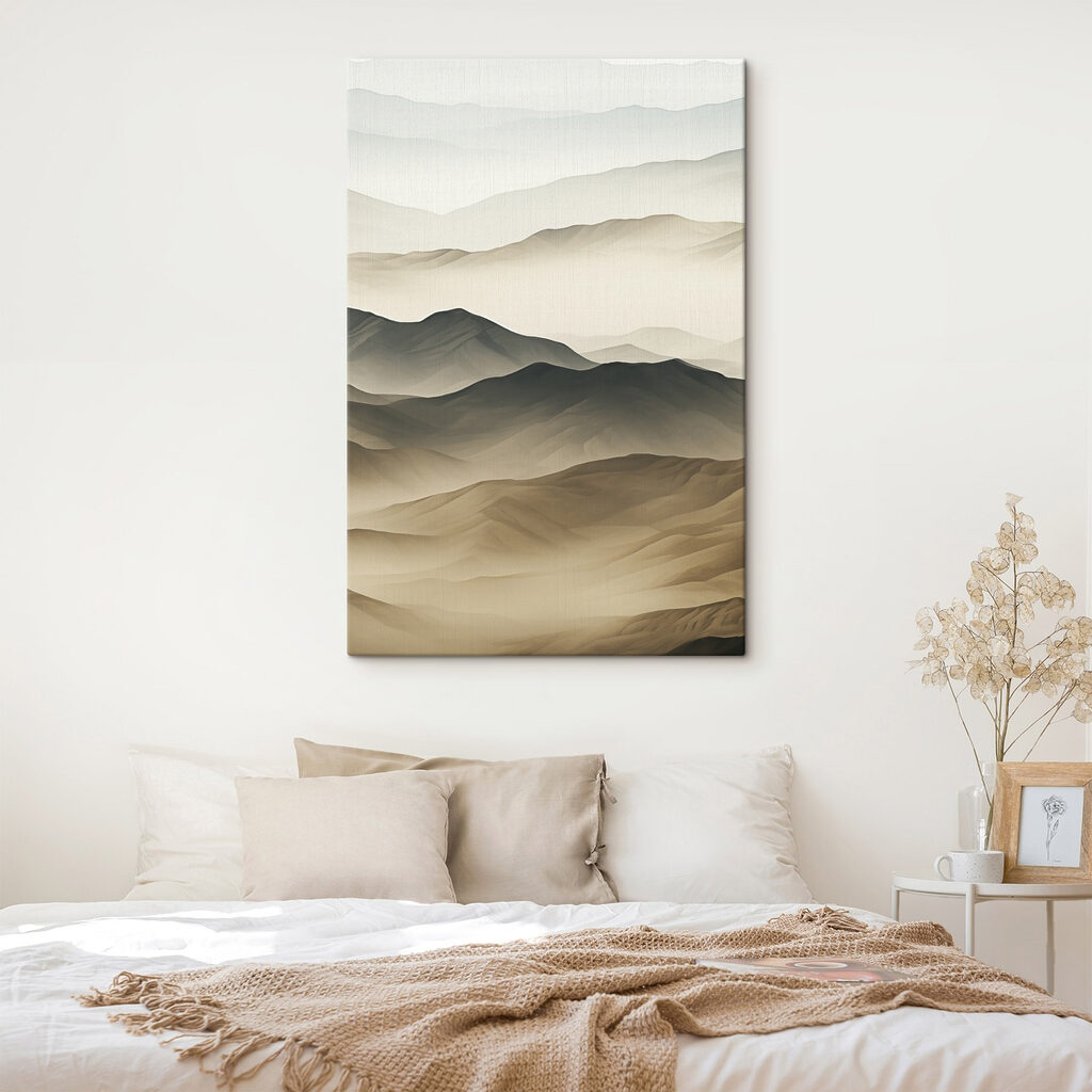 Landscape of mountains with fog Landscape of mountains with fog
