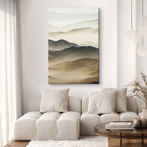 Landscape of mountains with fog Landscape of mountains with fog