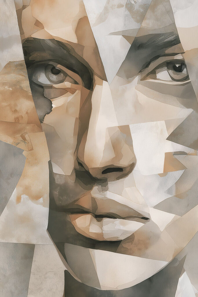 Abstract portrait with geometric shapes