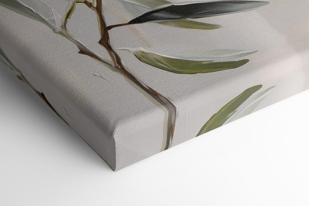 Painting of a branch with green fruits