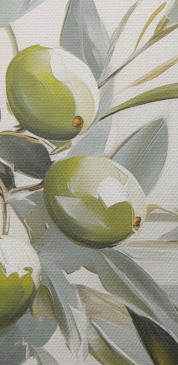 Painting of a branch with green fruits